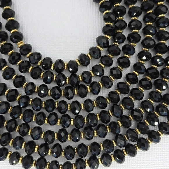 Natasha Couture Black & Gold Necklace - Picture 3 of 8